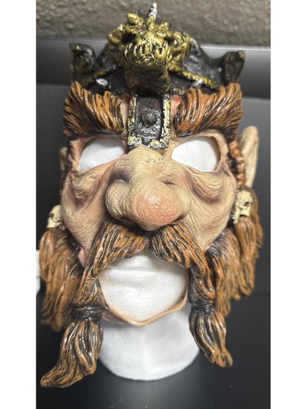 Viking LOTR Gimli Dwarf Latex Halloween Mask 2003 Dragon Medieval Costume